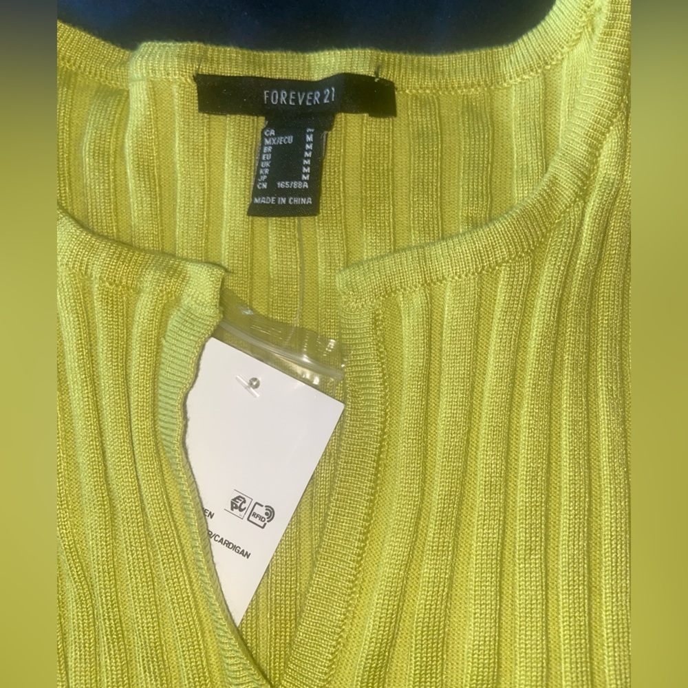 Forever 21 Chartreuse Ribbed Knit Top - Picture 3 of 4
